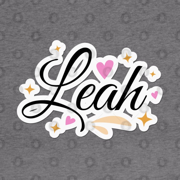 Leah name cute design by BrightLightArts